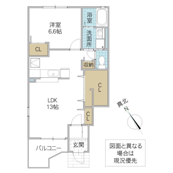 カーサ アルドールII(1LDK/1階)の間取り写真