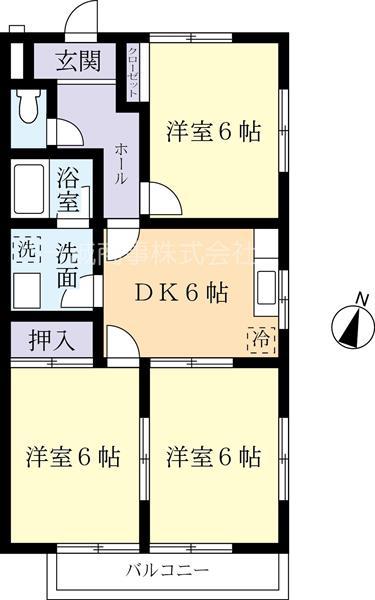 グリーンハイツE(3DK/2階)の間取り写真