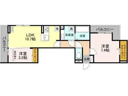 メゾン ド ソルテ(2LDK/2階)の間取り写真