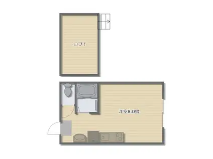 桜が丘ハイツ(ワンルーム/2階)の間取り写真