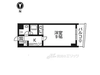 アルビオン(1K/6階)の間取り写真