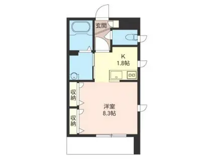 ソレアード(1K/1階)の間取り写真