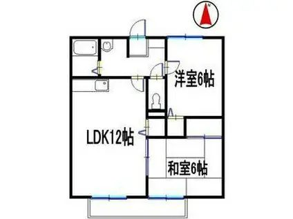 リヴェール中村(2LDK/1階)の間取り写真