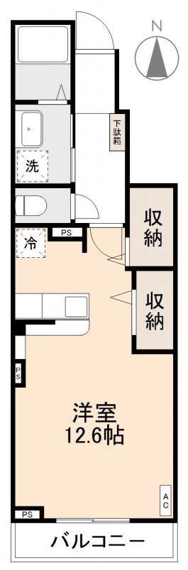 アーバンフラット六条II(ワンルーム/1階)の間取り写真