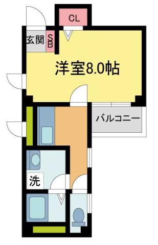 FLAT34西宮(1K/2階)の間取り写真