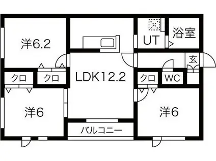 L・A大通(3LDK/2階)の間取り写真