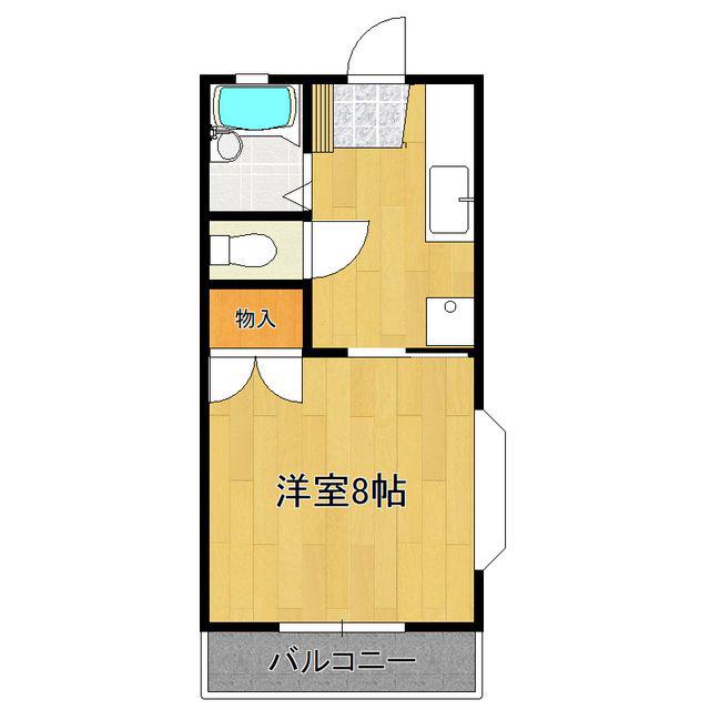 サンハイツみやび1(1K/2階)の間取り写真