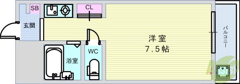 池田マンション(ワンルーム/3階)の間取り写真