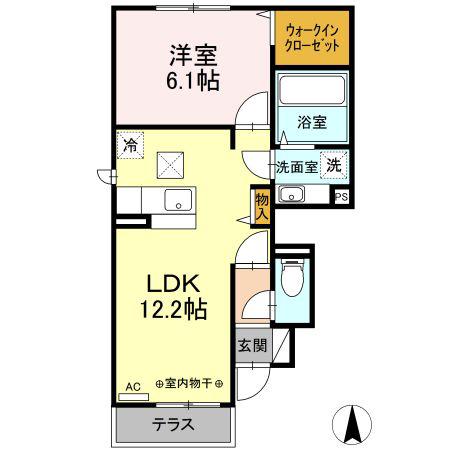 ココン セレソII(1LDK/1階)の間取り写真