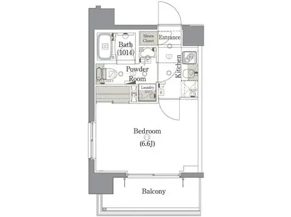 プレセダンヒルズ北千住(1K/6階)の間取り写真