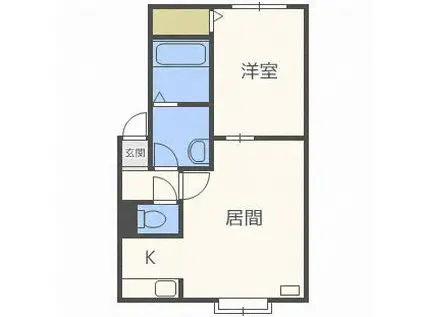 オラシオン(1LDK/2階)の間取り写真