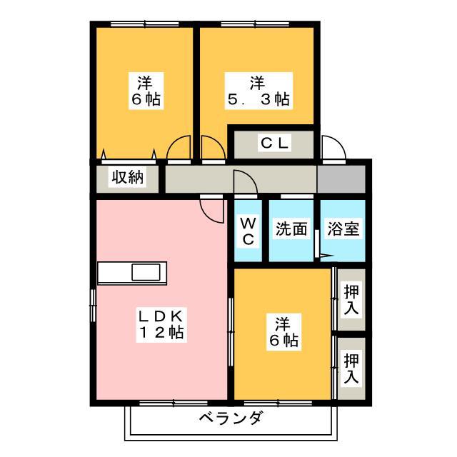 M・SQUARE(3LDK/2階)の間取り写真