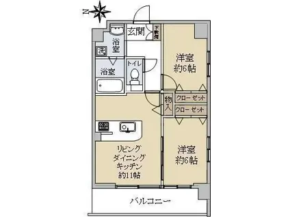 ラフィネブランシュ(2LDK/3階)の間取り写真