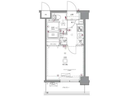 ジェノヴィア西川口II(1K/3階)の間取り写真