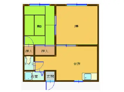 第30ASKコーポ(2DK/2階)の間取り写真