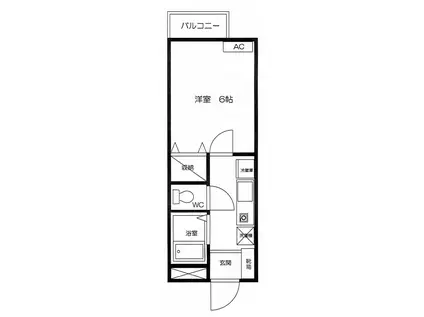 ハイムSAT(1K/1階)の間取り写真