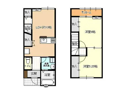 ファイン安養坊A棟 A(2LDK/1階)の間取り写真