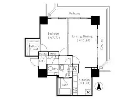 恵比寿ガーデンテラス壱番館(1LDK/3階)の間取り写真