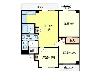 リヴィエールII(3LDK/1階)の間取り写真