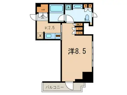 PARK AXIS白金(1K/6階)の間取り写真