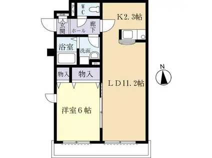 メゾン・ド・フロル(1LDK/2階)の間取り写真