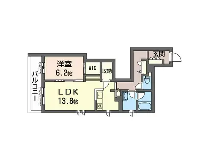 リベルタ溝口(1LDK/2階)の間取り写真