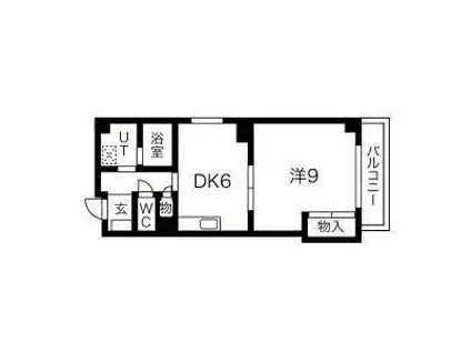山名屋ビル(1DK/3階)の間取り写真