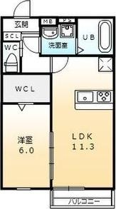 GRAN PARK青山台(1LDK/2階)の間取り写真