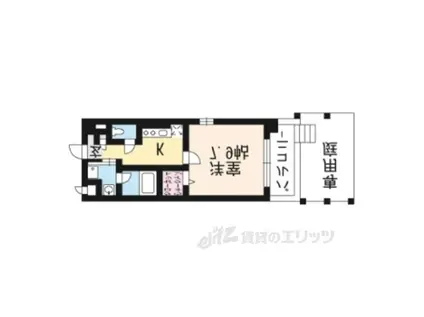 ブルーム・メゾン南草津(1K/1階)の間取り写真