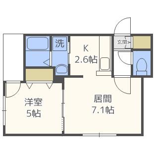 タカライーストプレイス(1LDK/1階)の間取り写真