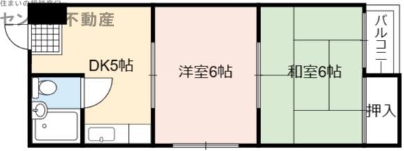 諏訪マンション(2DK/2階)の間取り写真