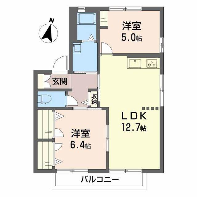 メゾンフェニックス(3DK/2階)の間取り写真