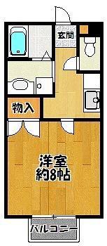 VILLA西山(1K/1階)の間取り写真