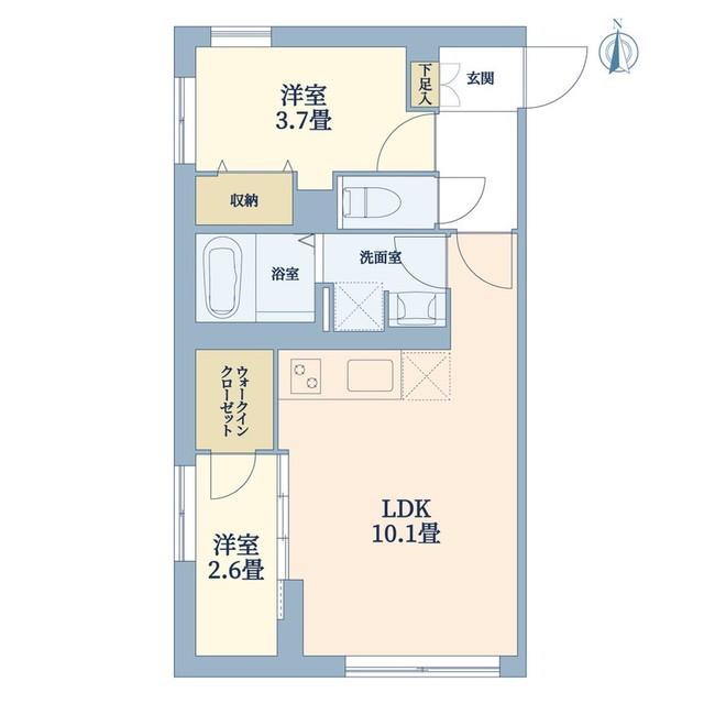 ウェルスクエア中野坂上II(2LDK/1階)の間取り写真
