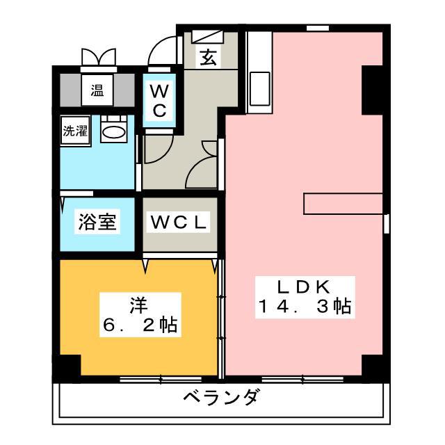 レジデンス旭ヶ丘(1LDK/5階)の間取り写真