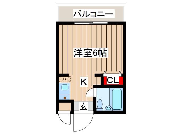 アリエッタイースト(ワンルーム/2階)の間取り写真
