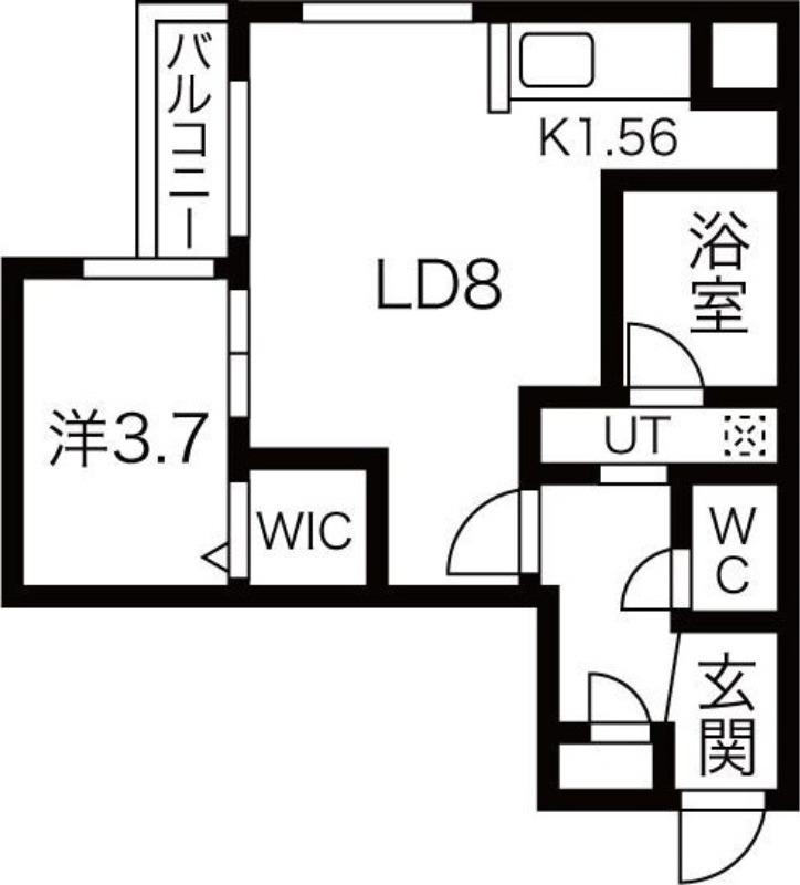 FLAP N32(1LDK/3階)の間取り写真