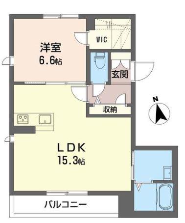 ミリア五月台 ANNEX(1LDK/2階)の間取り写真