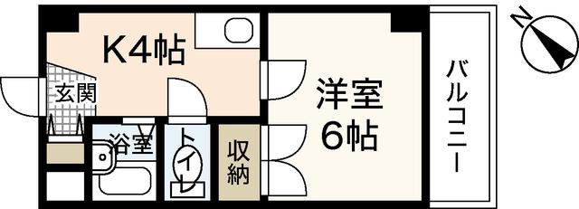 コーポエコード(1K/4階)の間取り写真