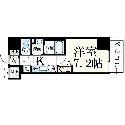 プレサンス久屋大通公園セラフィ(1K/14階)の間取り写真