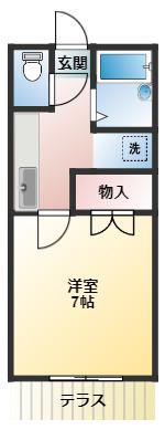 メゾンパンプキン(1K/1階)の間取り写真