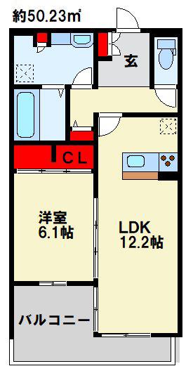 リシェス祇園(1LDK/1階)の間取り写真
