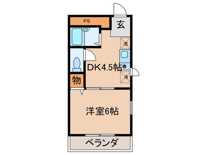 グレース城北(1DK/2階)の間取り写真