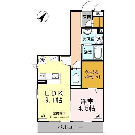 シャイン ブランチ湯田(1LDK/3階)の間取り写真