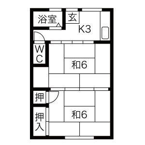 中村ハイツ(2K/2階)の間取り写真