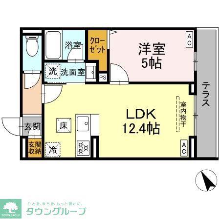 セレスティア桜上水(1LDK/1階)の間取り写真