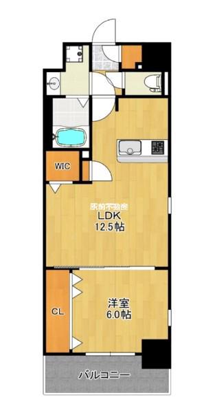S-RESIDENCE大濠公園ACHIE(1LDK/6階)の間取り写真