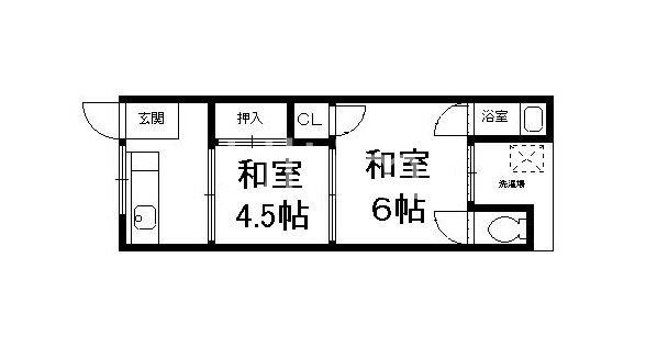南郷マンション(2K/1階)の間取り写真