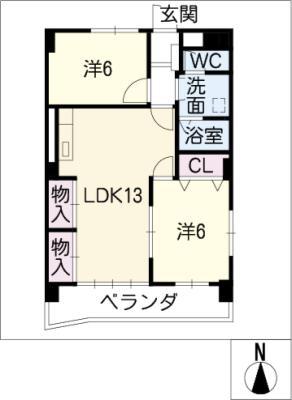 第二エトワール(2LDK/3階)の間取り写真