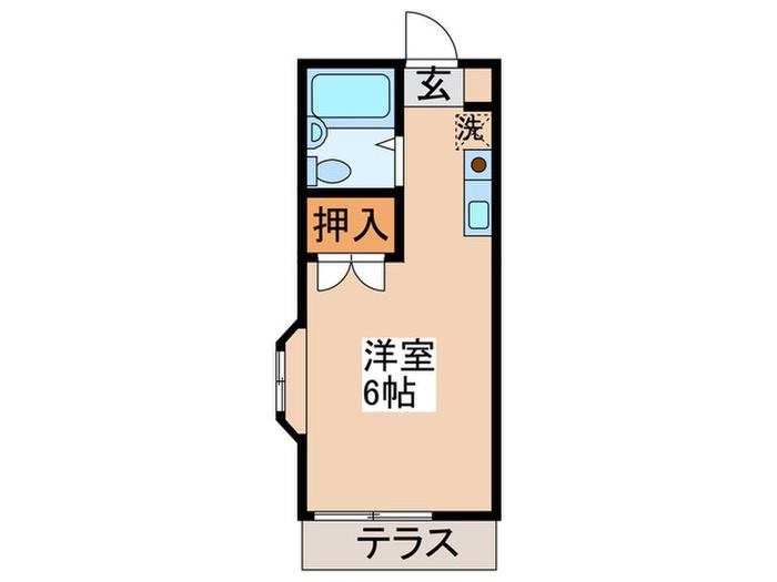 メゾンK(1K/1階)の間取り写真